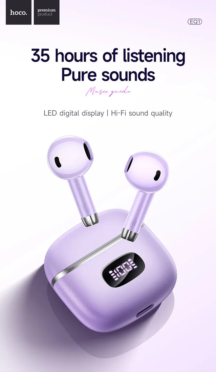 Hoco EQ1 - سماعات لاسلكية بشاشة LED وصوت قوي