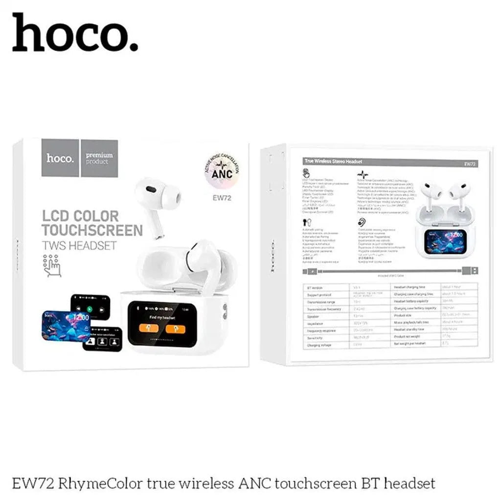 Hoco EW72 - سماعات لاسلكية بشاشة لمس وعزل ضوضاء ANC
