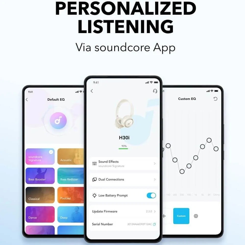 Anker Soundcore H30i - سماعة رأس لاسلكية ببطارية 70 ساعة