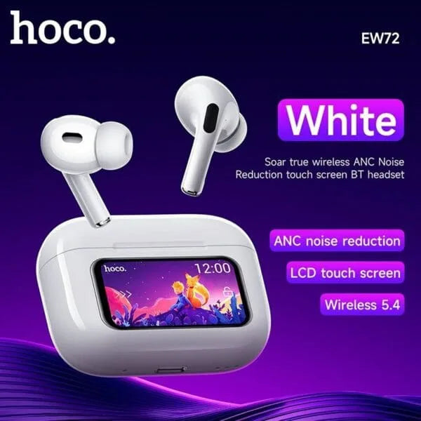 Hoco EW72 - سماعات لاسلكية بشاشة لمس وعزل ضوضاء ANC