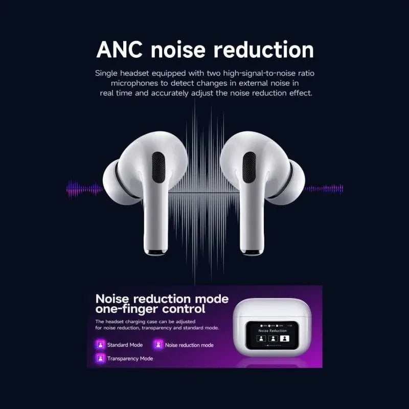 Hoco EW72 - سماعات لاسلكية بشاشة لمس وعزل ضوضاء ANC